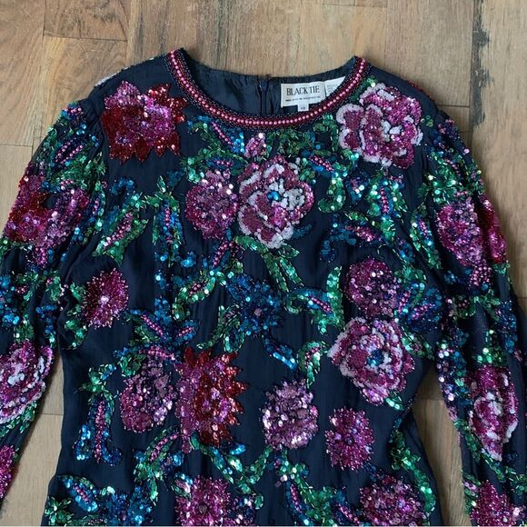 Vintage Sequin Evening Dress Size 12 - Picture 3 of 16